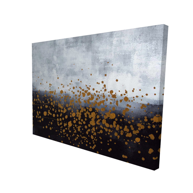 Gold Paint Splash on Grey Background | Office Pattern Canvas