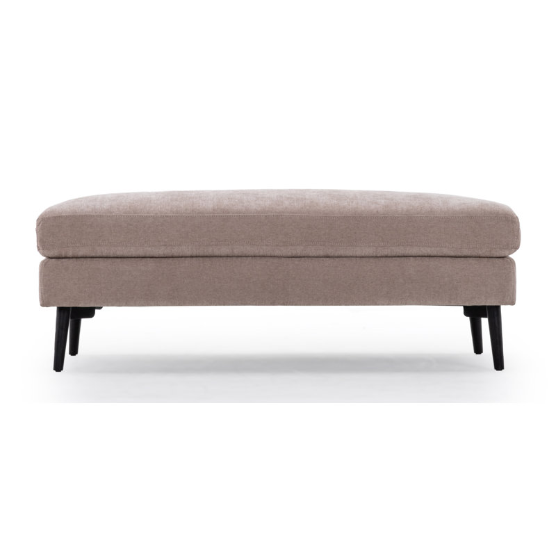 Repose-pieds de cocktail rectangulaire 47 po Bilal, Chenille Lux Latte Performance