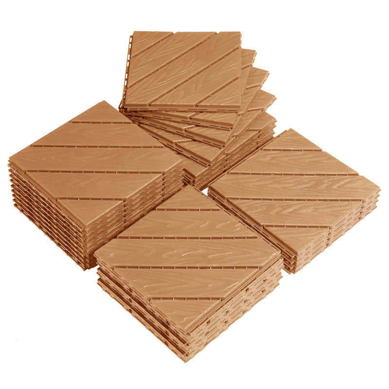 Caed 30cm L x 30cm W Plastic Interlocking Deck Tile