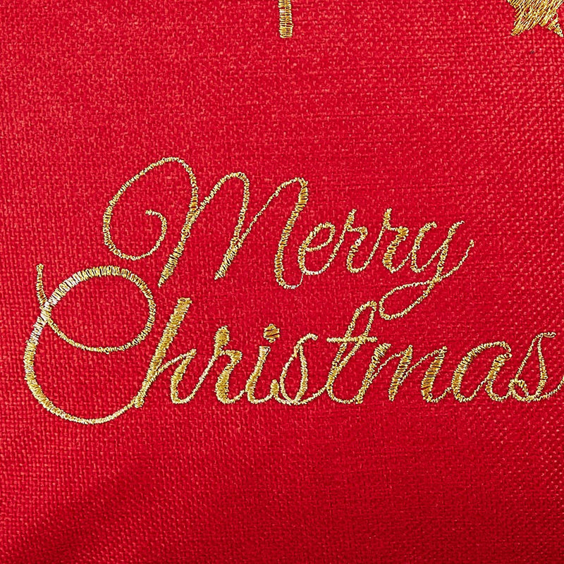 Seasonal Xmas Christmas Holiday Glories Pattern Embroidered Throw Pillow, Pillow Cover Only - No Insert