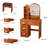 Vanity Makeup Desk With  Led Light Mirror, Dresser Table Vanity Set With 4 Drawers, 3 Shelves,vanity Table With Stool For Bedroom, Checkroom