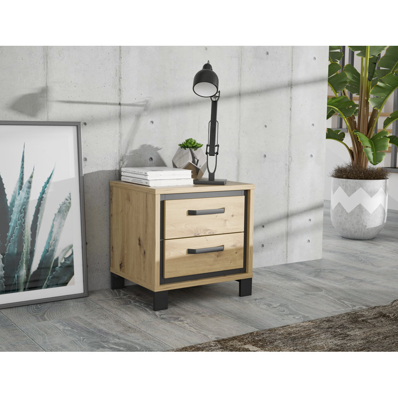 Crespin 49.4cm W Manufactured Wood Bedside Table