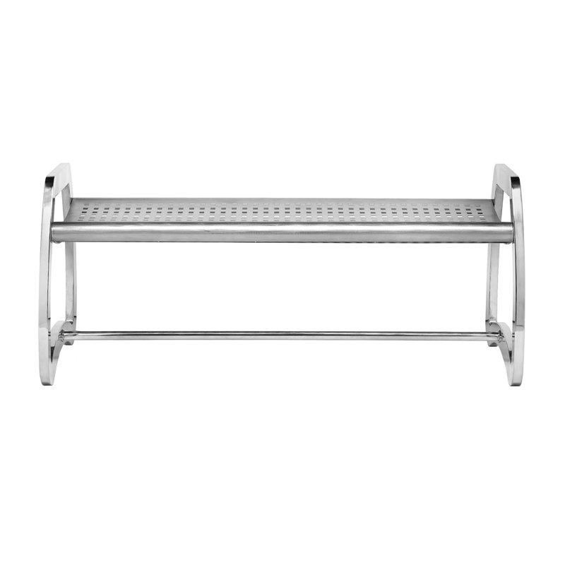 Skyline Stainless Steel Outdoor Bench, 21.5" H x 49.5" W x 21.25" D