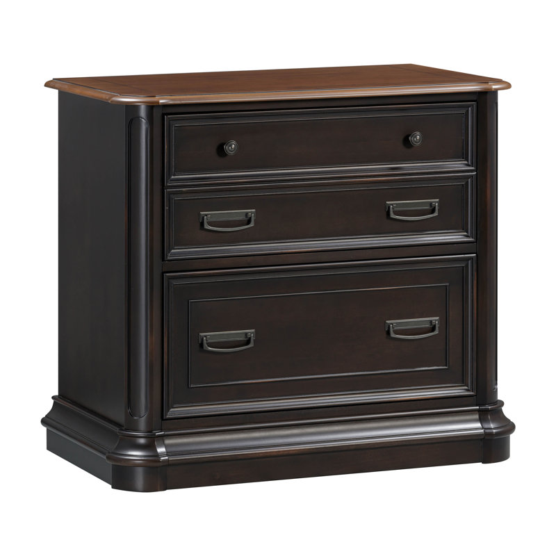 34.8 " Wide 2 Lateral Filing Cabinet, Black