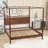 Four-Poster Wooden Canopy Platform Bed with Center Support-1678710694