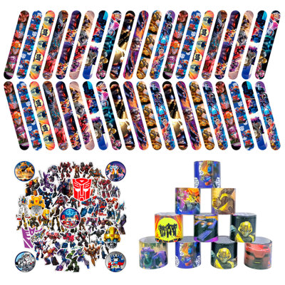 Transformers Party Supplies 40pcs Transformers Bracelets and 50pcs Transformers Stickers