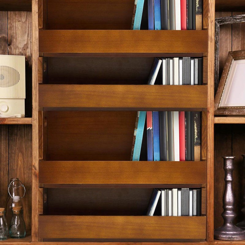 Ensemble de 2 boîtes de rangement pour DVD en bois avec support de tablette pour DVD