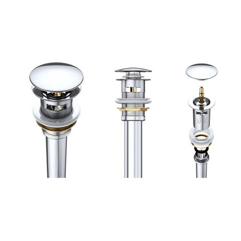 Ensemble de drain de lavabo de salle de bain déroulant 1,75" avec trop-plein