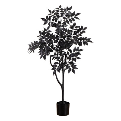 4Ft. Artificial Halloween Black Sumac Tree