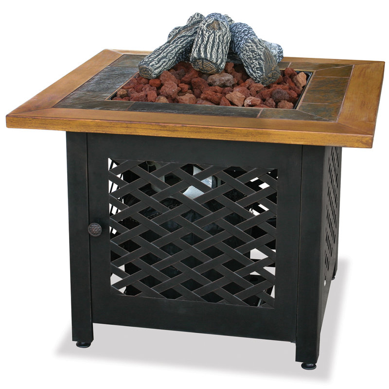 Rustic Brown and Gray Lava Rock and Cement Log Kit