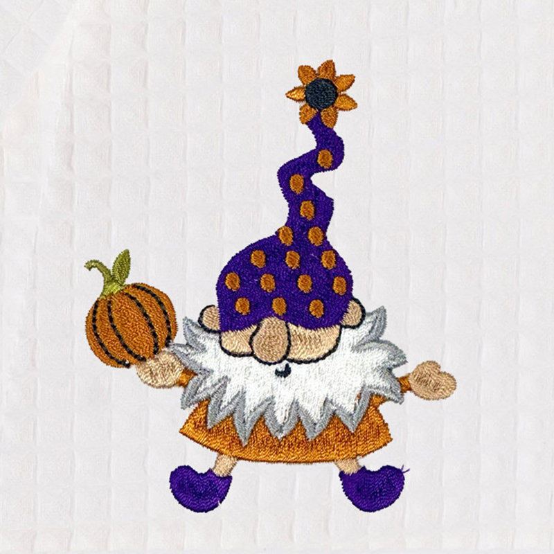 Peignoir brodé tissé gaufré unisexe The Holiday Aisle® 100% coton turc - Gnomes d'Halloween, TG