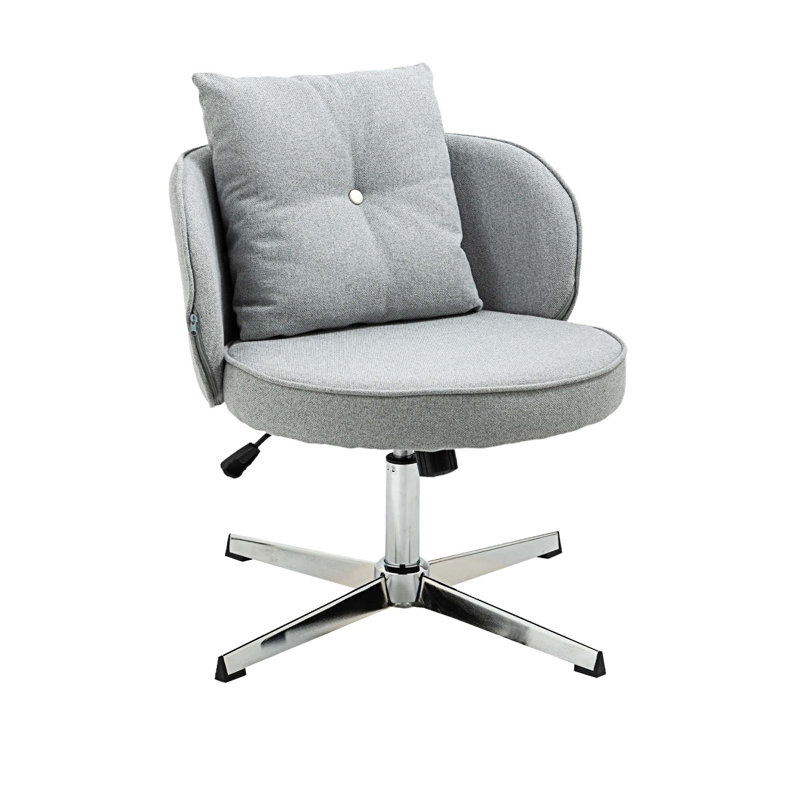 Chaise de bureau Geshia, Argent, Gris clair