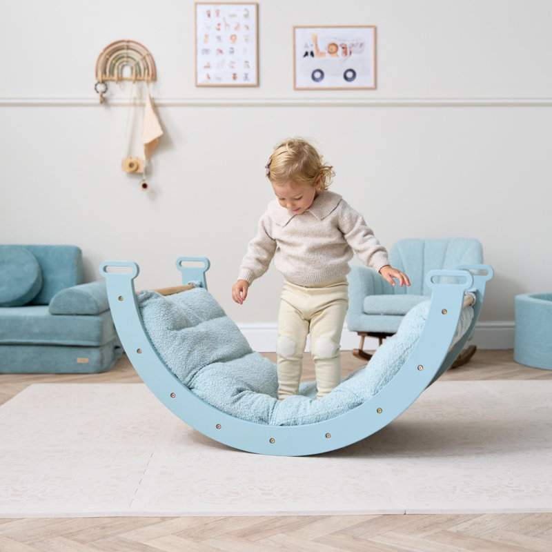 Scala Montessori Pikler Rocking Frame Cushion - Boucle, Ocean Stone