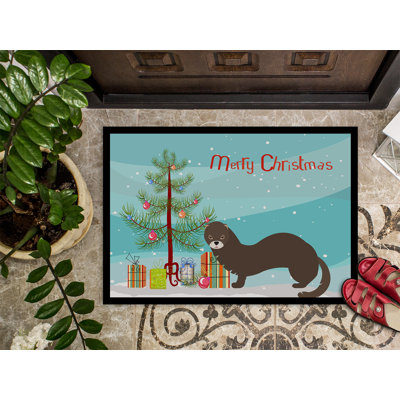 Tapis de porte pour l’extérieur anti-dérapante russe ou européen vison de noël Imogen