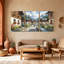 Ensemble de 3 impressions sur toile, paysage alpin et paysages urbains-1568954703