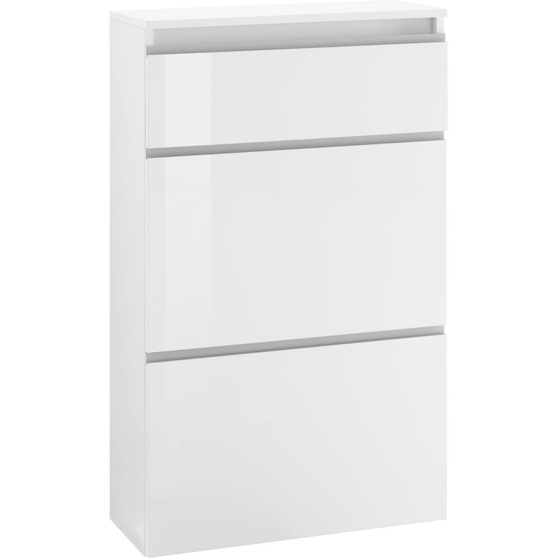 Giammaria 12 Pair Shoe Storage Cabinet, Glossy White