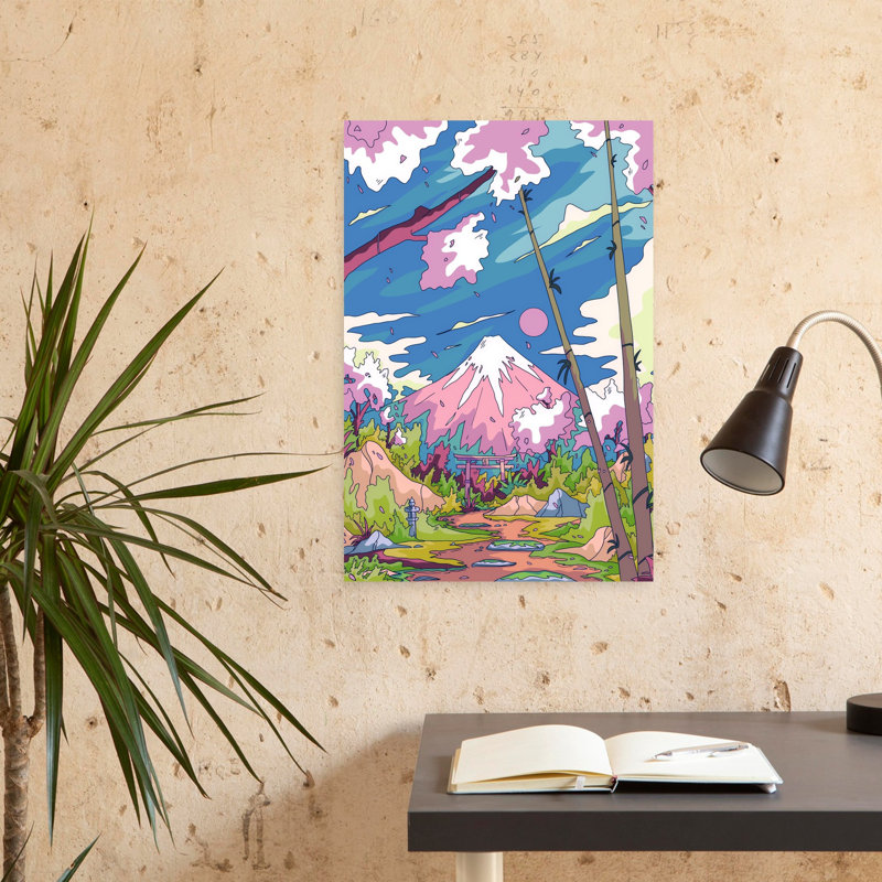 Art contemporain, paysage abstrait montagne, art mural, H 24 po x l 16 po