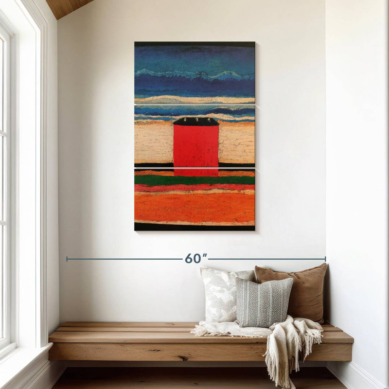 Maison rouge, H 45 po x l 28 po