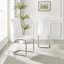 Kylooe Modern Marble Effect And Silver Dining Table Set With 4 Modern Faux Leather Chairs-87329573
