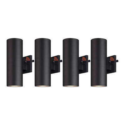 Oliy Matte Black 2 - Bulb 11.97" H Outdoor Wall Lantern with Dusk to Dawn