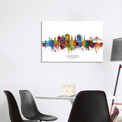" Charleston South Carolina Skyline " by Michael Tompsett Painting Print