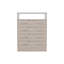 Commode 4 tiroirs Pérou, plateau supérieur, 1 tablette ouverte - gris clair