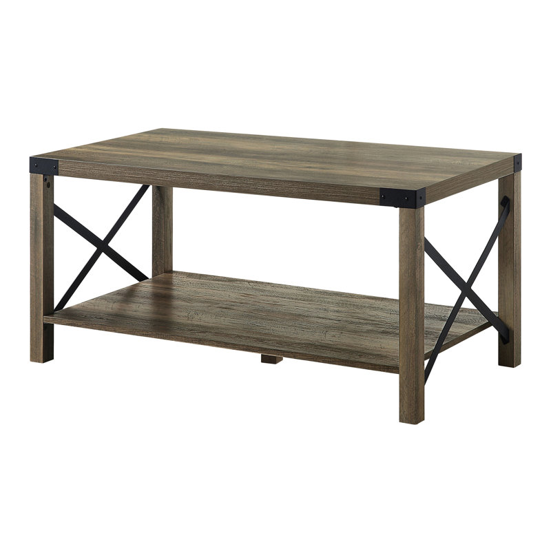 Table rectangulaire rectangulaire avec tablette supplémentaire pour le salon en chêne et beaucoup d'espace