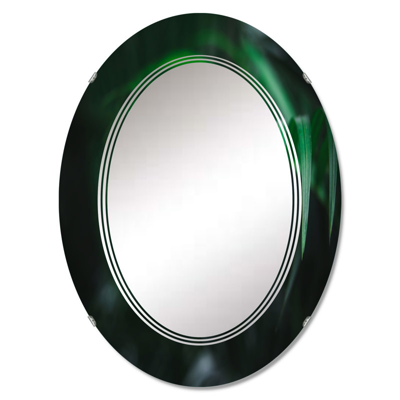 Miroir mural tropical avec fougère tropicale, 36 po x 24 po