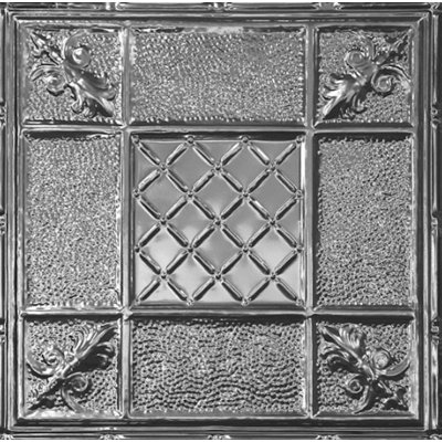 Carreau de plafond en étain argenté 1,98 pi x 1,98 pi