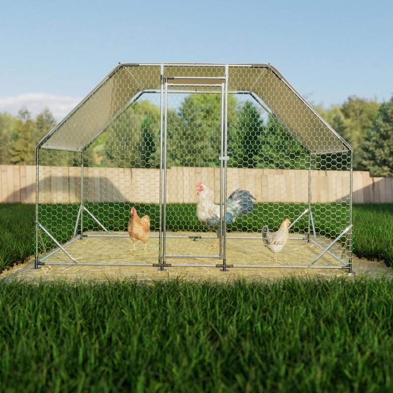Poulailler en métal polyvalent pour divers animaux de compagnie avec construction durable et housse imperméable