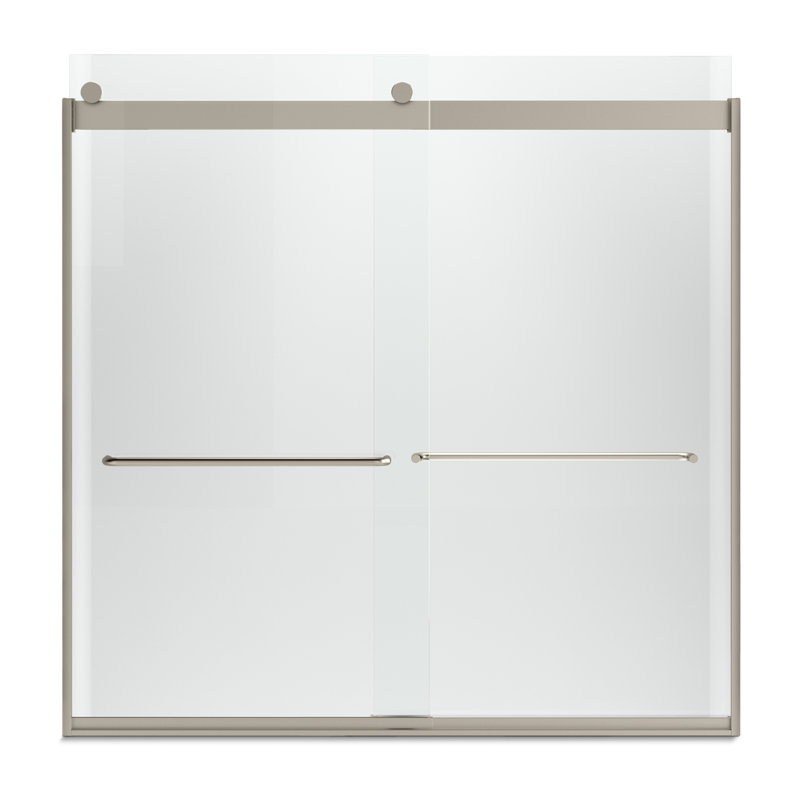 Levity 59.63" x 59.75" Bypass Bath Door with CleanCoat Technology, Anodized Brushed Bronze, Crystal Clear