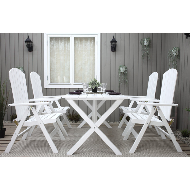 Capuano 4 - Person Wood Patio Dining Set with Rectangular Table