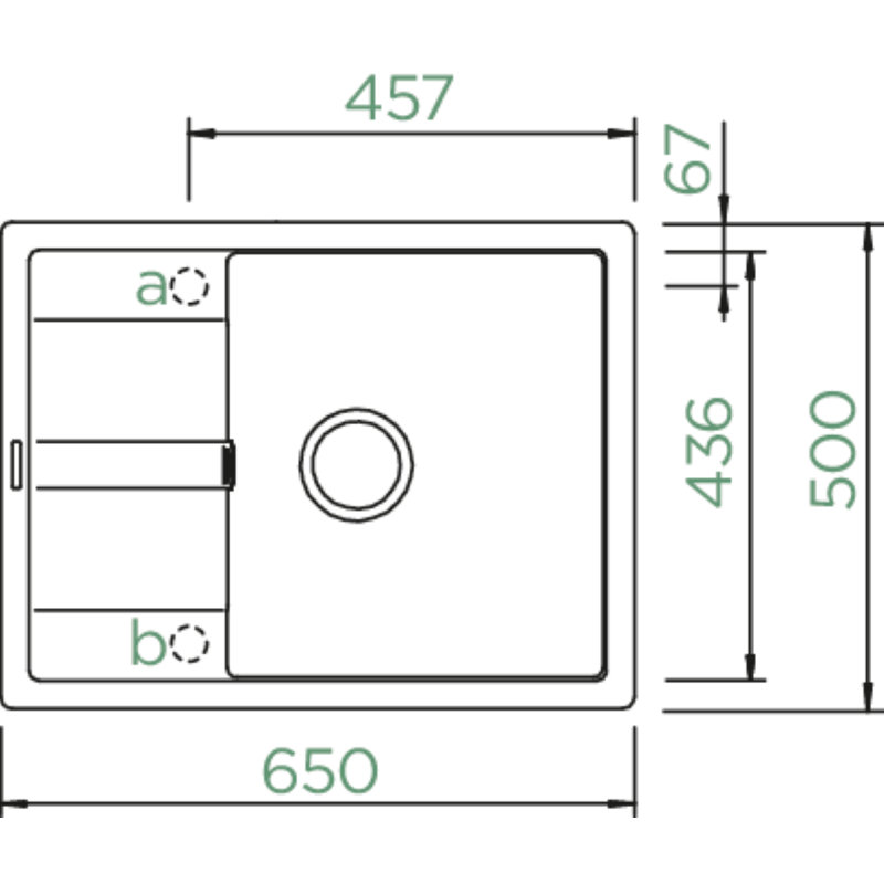 Manhattan Single Bowl Inset Kitchen Sink, Onyx
