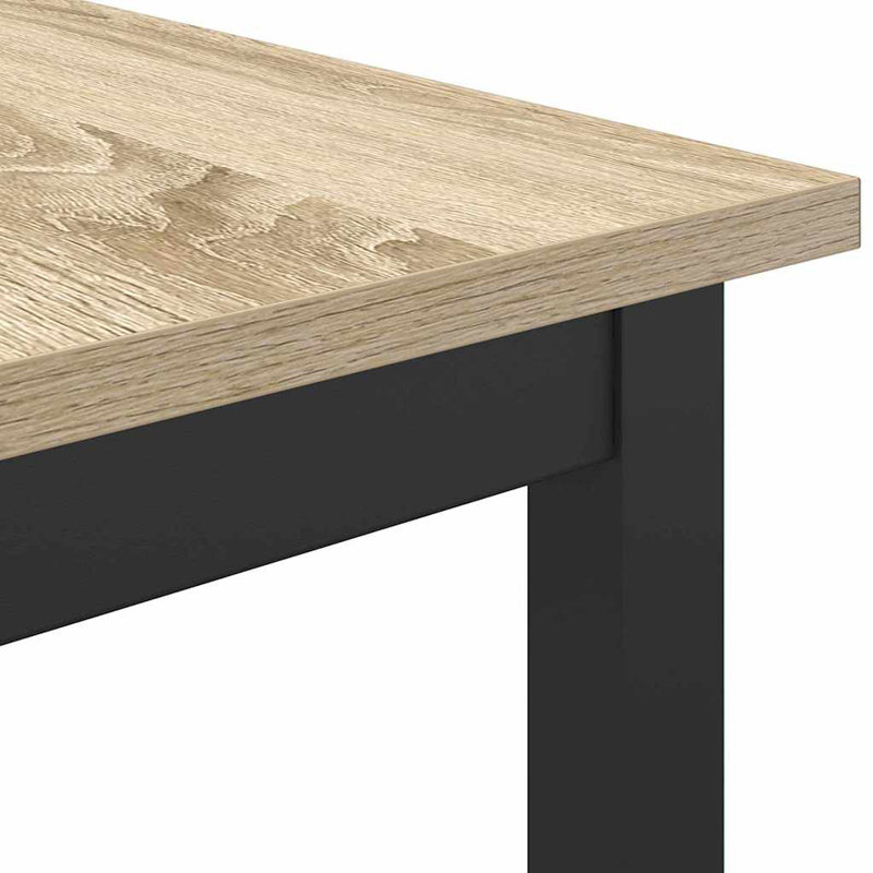 Metal Base Dining Table, Sonoma Oak, 90.5cm H x 100cm W x 50cm D