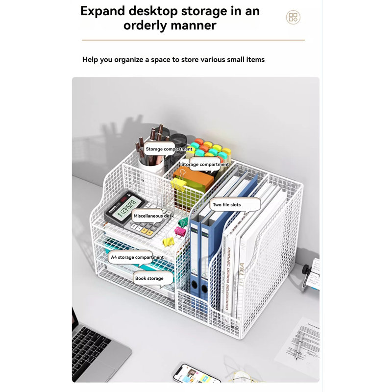 Organisateur de bureau Rajohn, Blanc