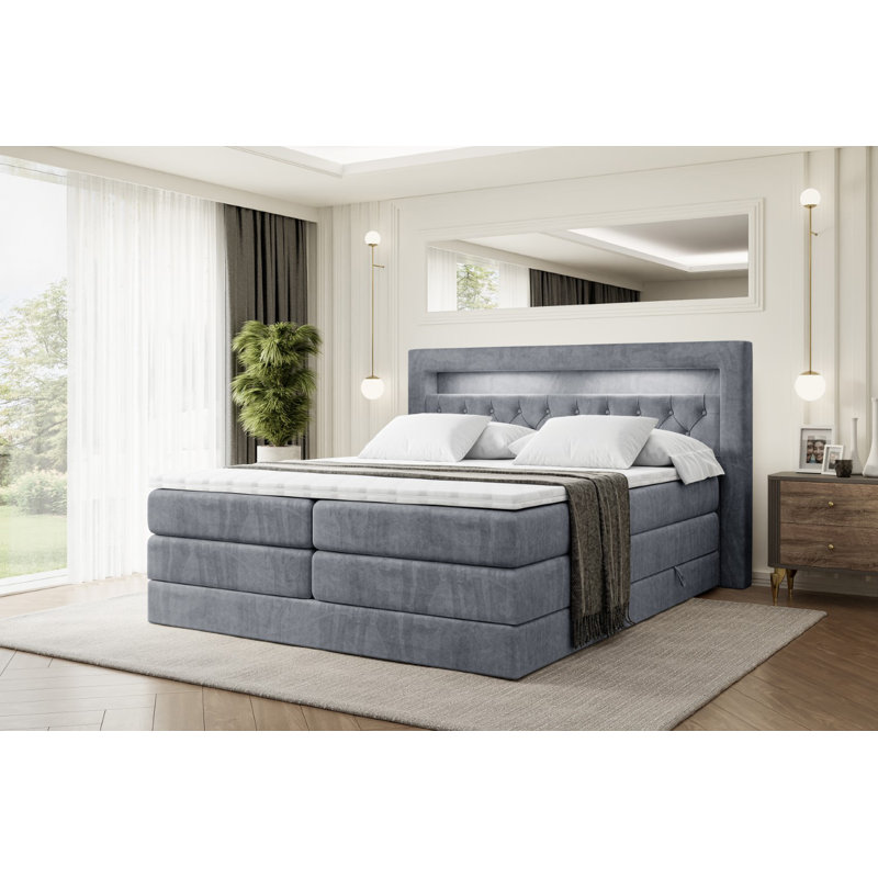 Bed, Grey, 120 x 200cm