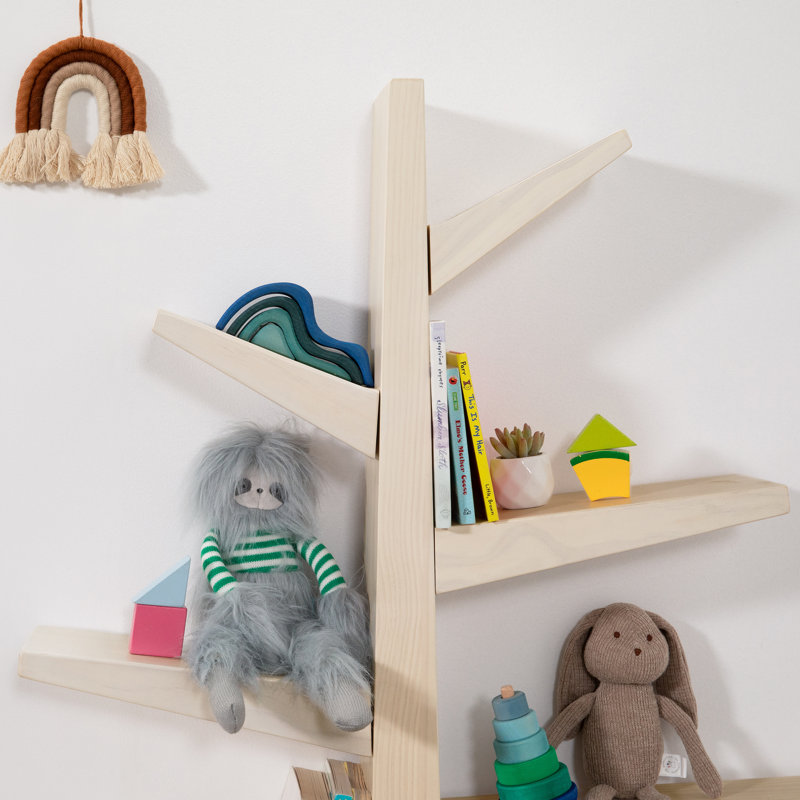 Bibliothèque pour enfants en forme d'épinette H 51 po x l 41 po, Naturel délavé