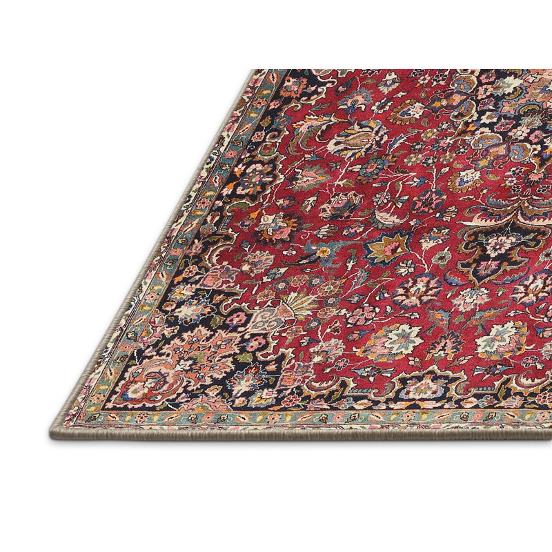 Tapis traditionnel rouge / orange Glausen, Rectangle 2 pi x 5 pi
