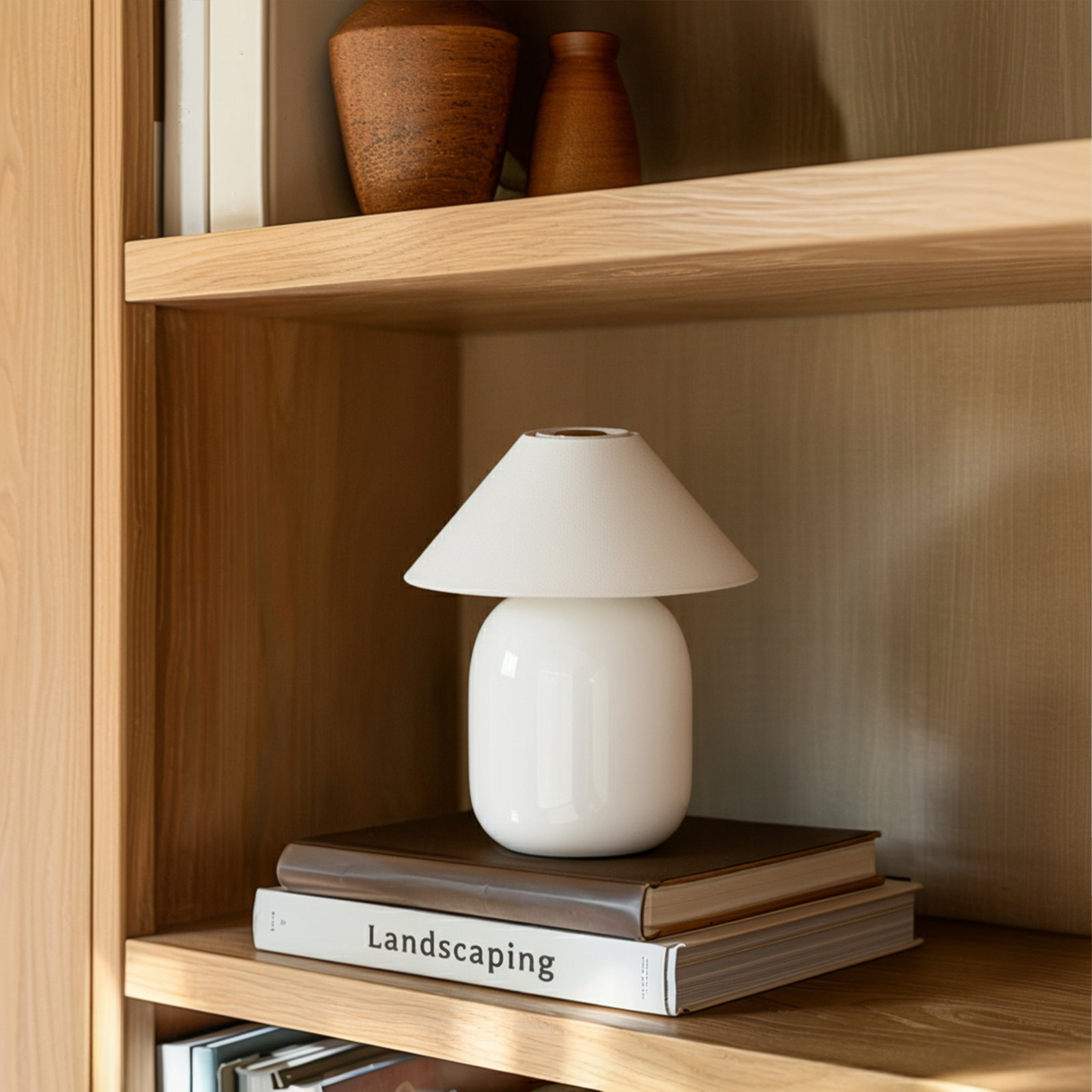 Carothers Ceramic Bedside Lamp, White, White