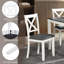 6 repas pour 6 personnes, gris et blanc, structure en bois cintré, plateau chauffant, sièges confortables, 6 tables rectangulaires avec banc, couleur blanche, fabrication ergonomique en forme de X, facile à assembler