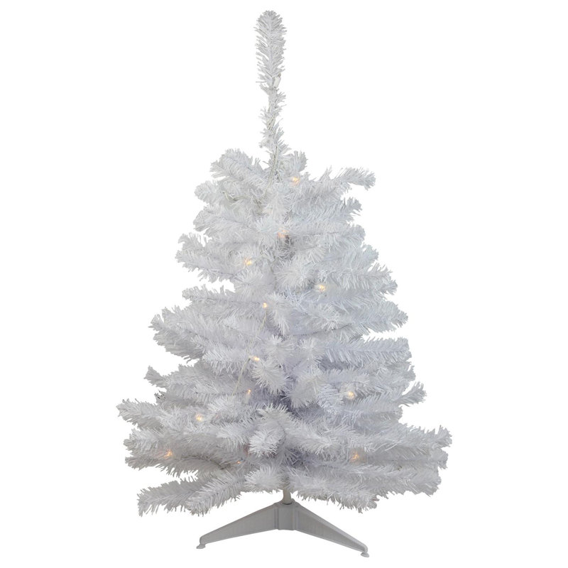Arbre de Noël artificiel pin blanc neige - non éclairé, H 18 po
