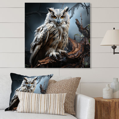 Nocturnal Owl Portrait II - Art mural animal en hibou en métal