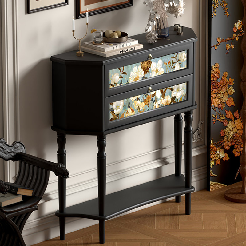 Retro Multifunctional Elegant Console Table, Floral