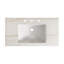 Comptoir LULA 36 po avec bordure en marbre blanc naturel, lavabo encastré en céramique avec 3 trous de robinetterie, sans robinetterie ni meuble, blanc