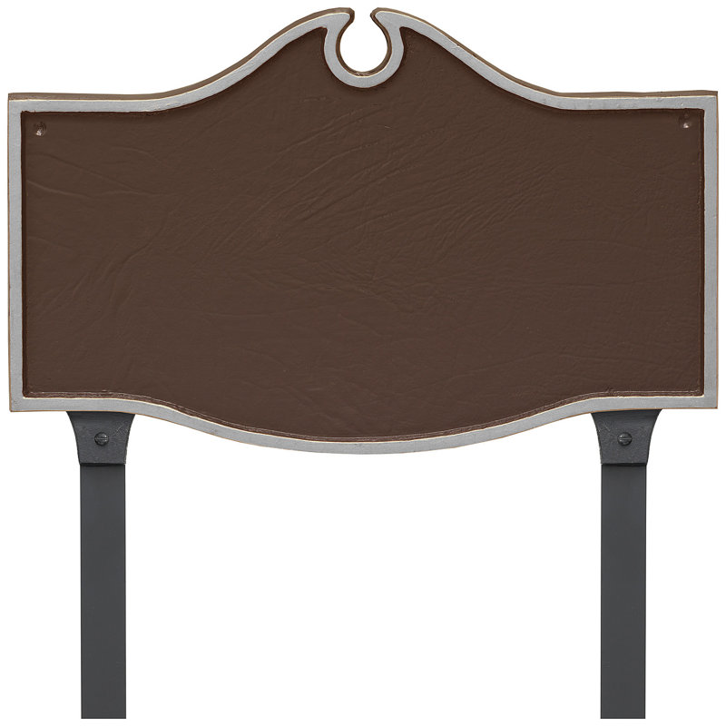 Plaque d’adresse murale sur 1 ligne colonial, Chocolat / Argent