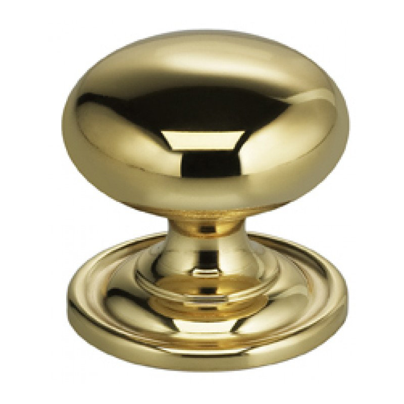 Classic & Modern Mushroom Knob, 1.19" H x 1.19" W x 1.16" D, Polished Brass