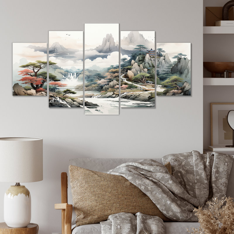  «River China Landscape II - China Multipanel Wall Art Set