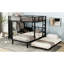 Lit superposé double au-dessus d'un lit double en métal de couleur noire avec garde-robe intégrée, lit gigogne, table pliante, système d'utilisation efficace de l'espace, procédé de revêtement antirouille, bureau pliable à installation rapide,-1977352189