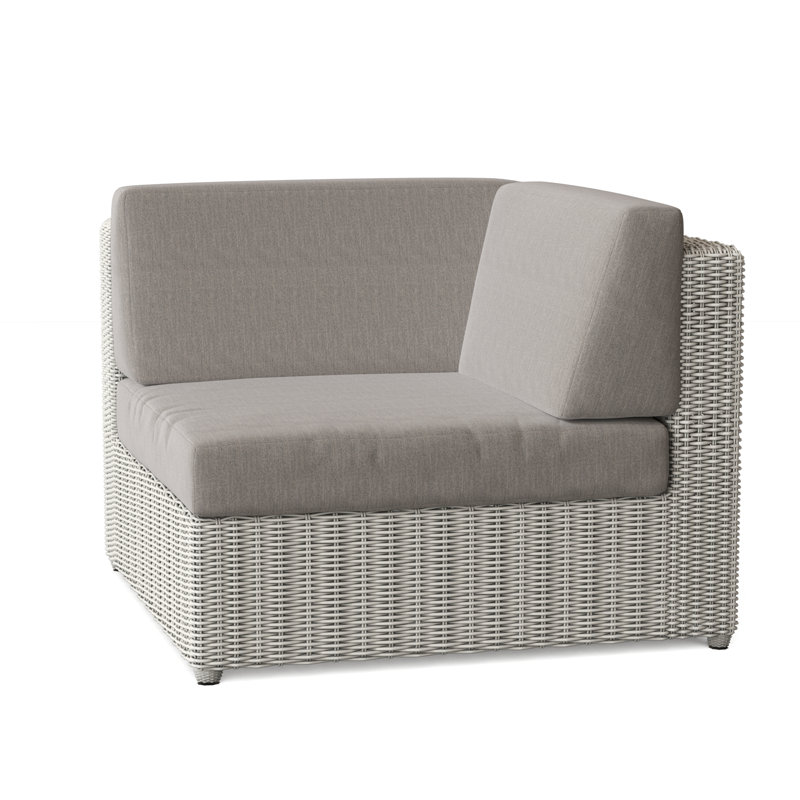 Sag Harbor Outdoor Corner Wedge Lounge Chair, Sag Harbor Classic White, Canvas Navy Sunbrella® Canvas