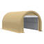 Abri d'auto robuste - 10 pi x 16 pi, beige, auvent en PE, pour voiture, outils, garage portatif beige, grande porte à fermeture à glissière, divers objets,